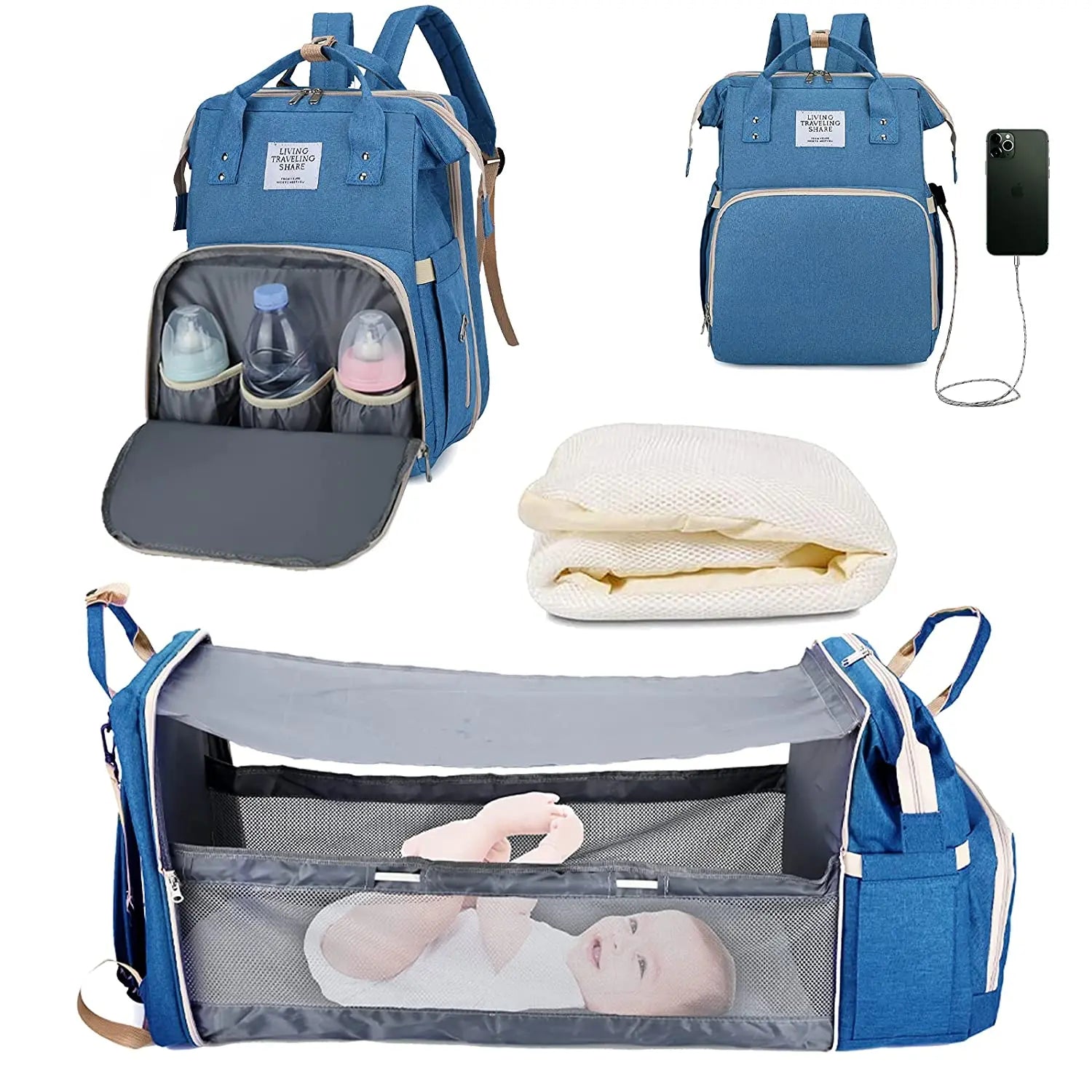 3-in-1 Diaper Bag & Baby Bed YOURSChoice Store