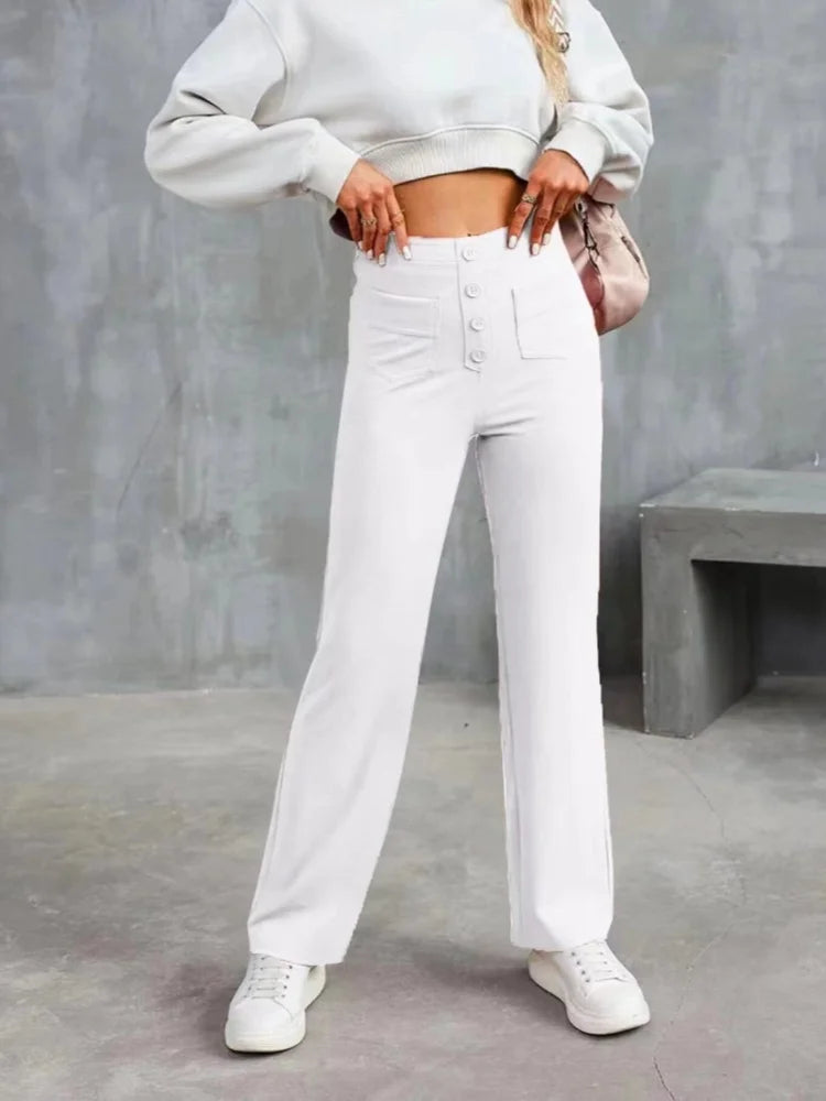 FlexCurve™ High-Waist Pants ✨ — Stretchy Comfort, Slim Fit