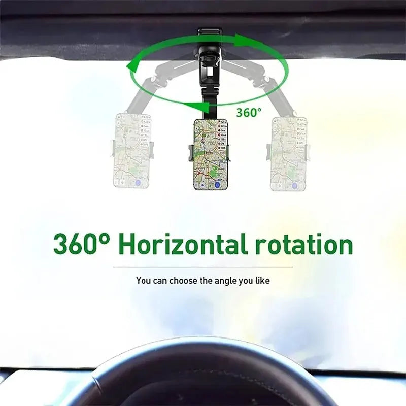 DriveView™ Visor Mount 🚗📱 — 360° Hands-Free Phone Access