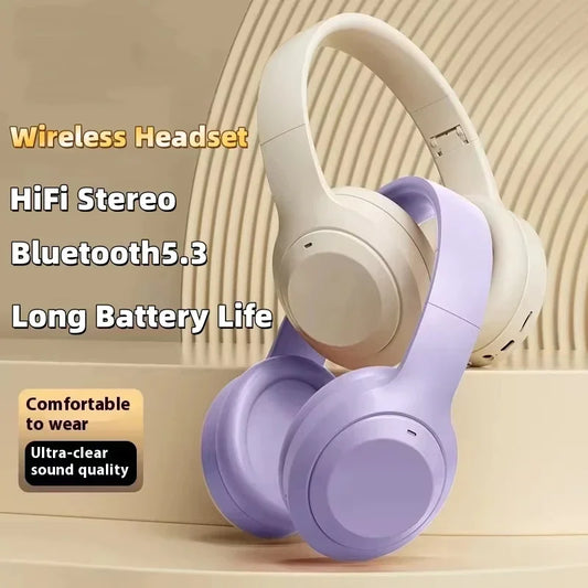 Wireless Bluetooth 5.3 Headset – Foldable Hi-Fi Stereo with Mic & Noise Cancelling for Gaming & Music