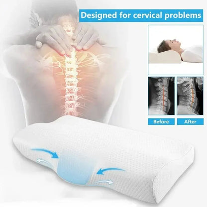 1 pc Memory Foam Bed Orthopedic Pillow Neck Protection Slow Rebound Memory Pillow Butterfly Shaped Health Cervical Neck Relax Living Store