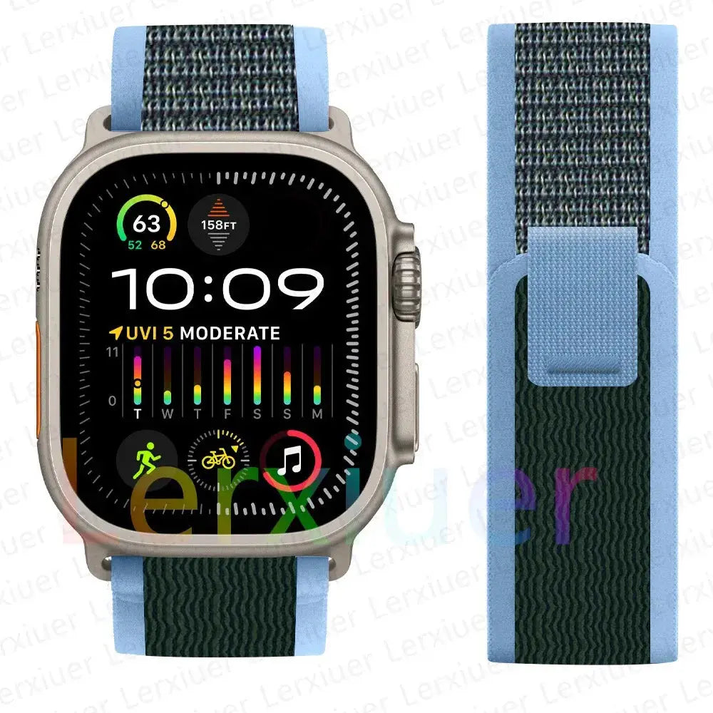 For Apple Watch Series 10 46mm Nylon Loop Magnetic Buckle Watch Band(Smoke Purple) Elegant-Straps Store