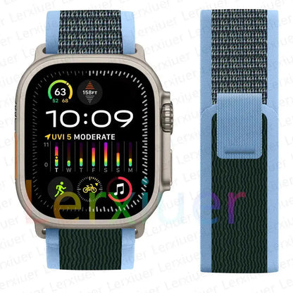 For Apple Watch Series 10 46mm Nylon Loop Magnetic Buckle Watch Band(Smoke Purple) Elegant-Straps Store