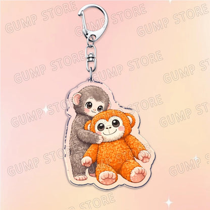 HugMonkey™ 3D Keychain 🐒💖 — Cute Clip-On Companion