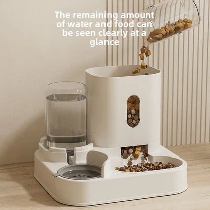 Automatic Feeder Cat Dog Food Bowl With Water Fountain Pet Large Capacity Raised Stand Dish Bowl For Cat Drinker Accessories AliFree Day Store