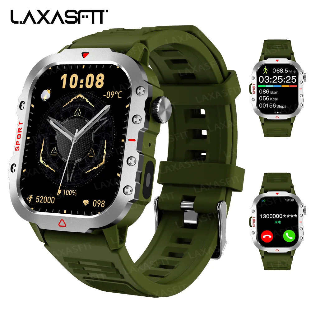 LAXASFIT Men Sports Smart Watch 1.71 Screen Blood Oxygen Bluetooth Talking Watch Multi Sport LED Flashlight Outdoor Smart Watch LAXASFIT Watch Store