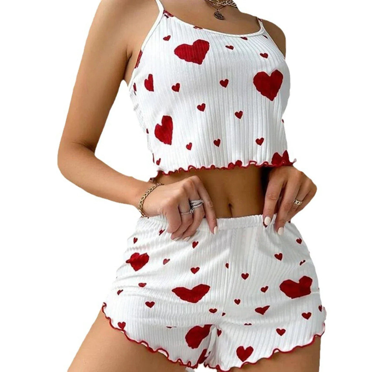 Soft Casual Love Printing Pyjama Set Mili Flagship Store