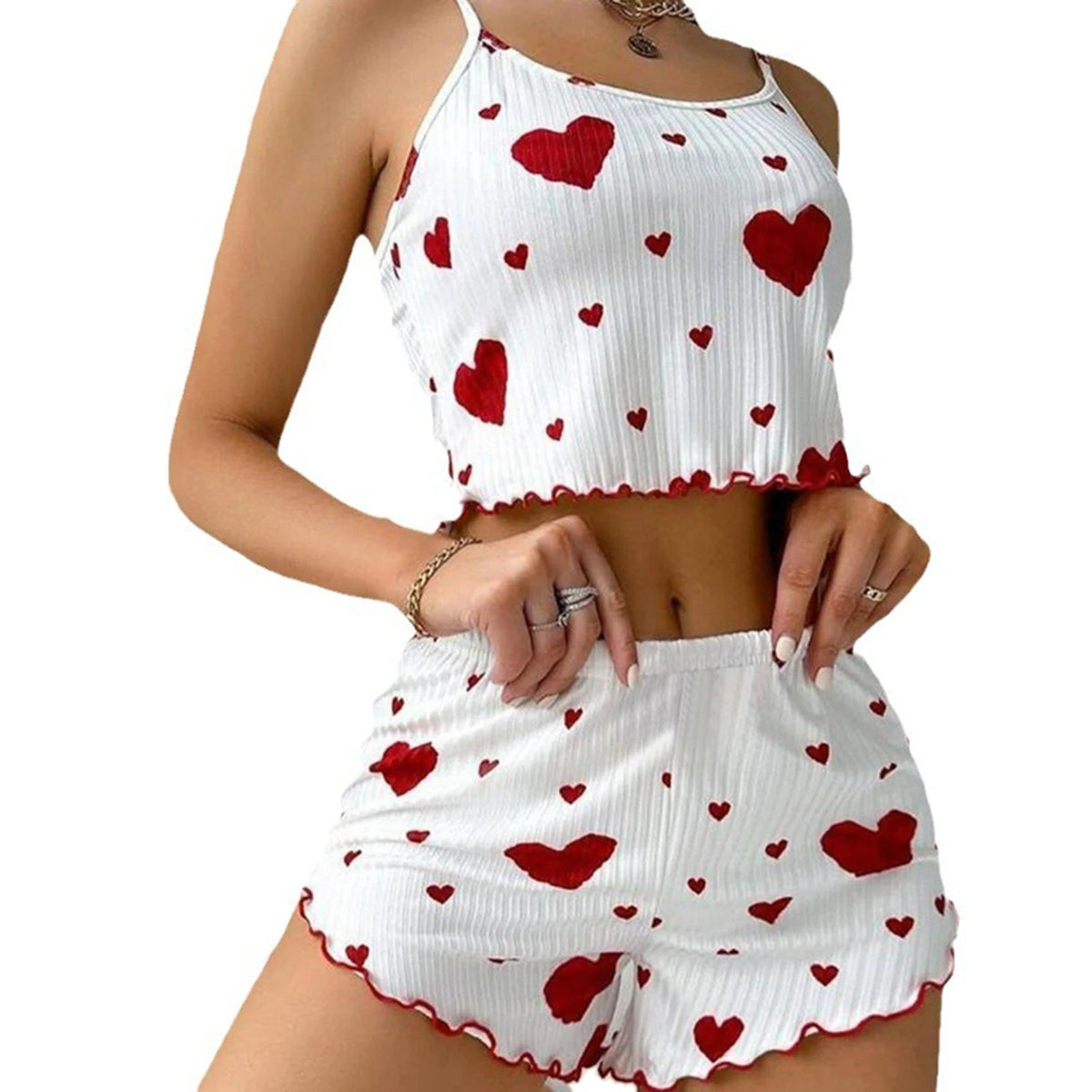 Soft Casual Love Printing Pyjama Set Mili Flagship Store
