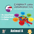 Kids Matching Game Learn Educational Toys Animal Cognition Rainbow Sort Fine Motor Training Montessori Sensory Puzzle Toy Gifts Kids Choice Store