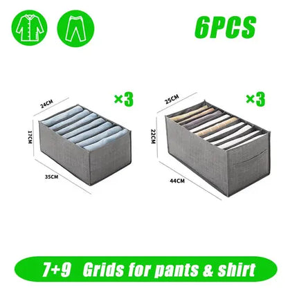 Organizador de ropa para armarios, pantalones, vaqueros, caja de almacenamiento, organizador de armario