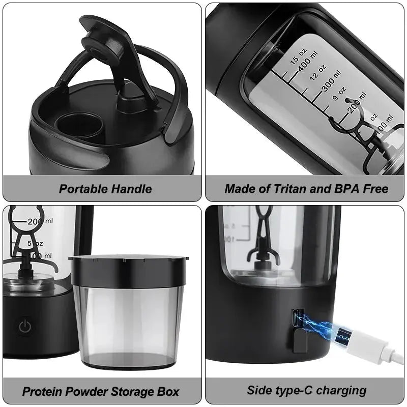 650ml USB Electric Portable Whey Protein  Shaker bottle  Fully