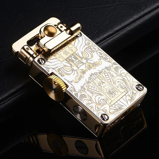CHIEF New Metal Rocker Kerosene Lighter Creative Rocker Ignition Fashion Leather Lighter High-end Men's Gift Hello My Friend Boutique Store