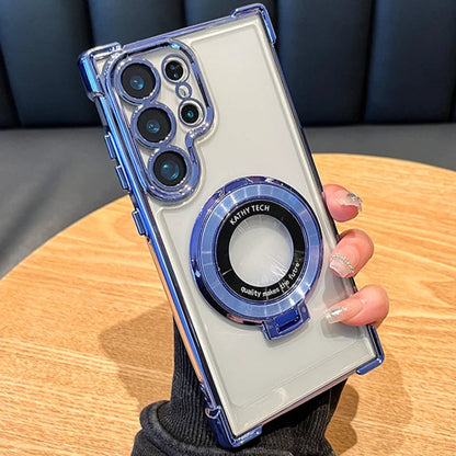 Luxury Clear Shockproof Magnetic Case for Samsung Galaxy S25 S24 Ultra S23 S22 with Lens Cover - Black, Blue, Purple, Clear. BESD Phone Case Store