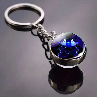 12 Constellation Keychain with Luminous Time Stone Pendant - Creative Fashion Accessory Gift Shop1103314747 Store