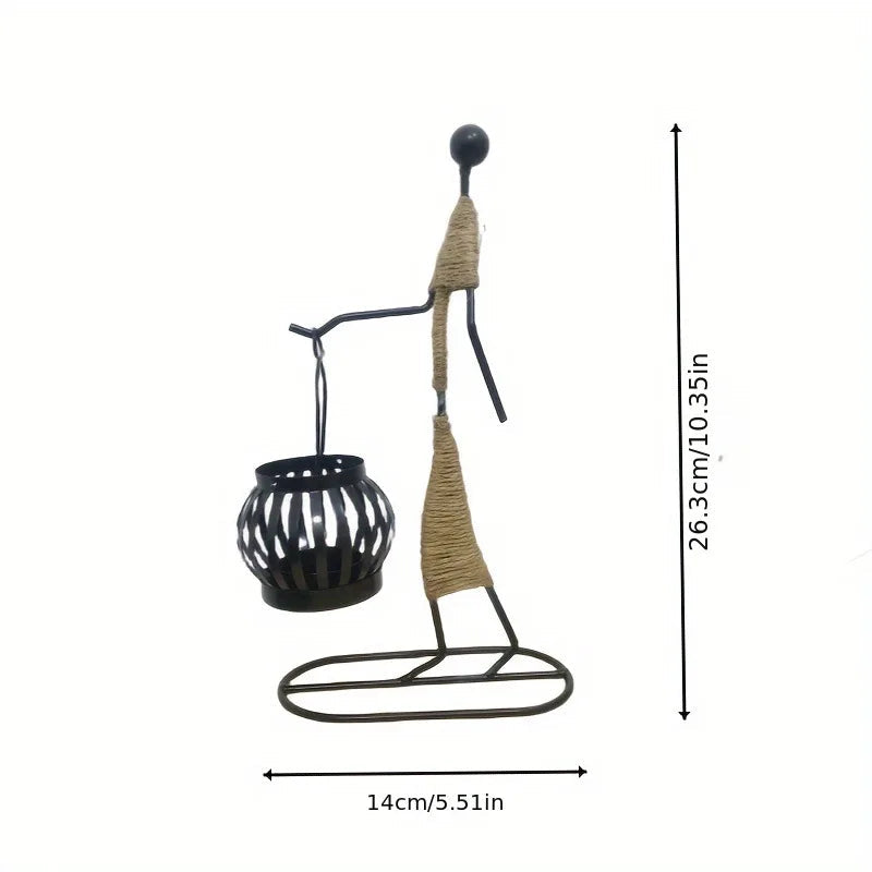 Nordic Metal Candlestick Abstract Character Sculpture Candle Holder Decors Handmade MERRYHOME Merryhome Official Store