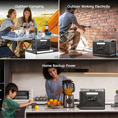 SOLARPLAY Q2501 Portable Power Station 2160WH LiFePO4 Battery with 2400W (4800W Peak) AC Output Solar Generator for Garden Party SOLARPLAY Factory Power Station Store