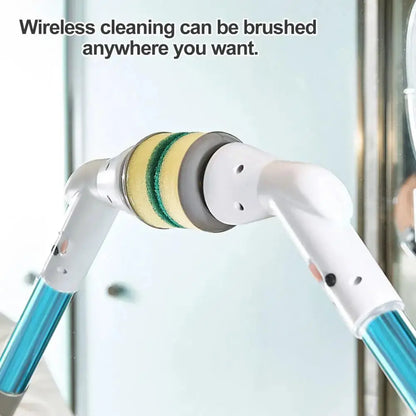 Cordless Electric Cleaning Brush With 4 Replaceable Heads Auto Spin