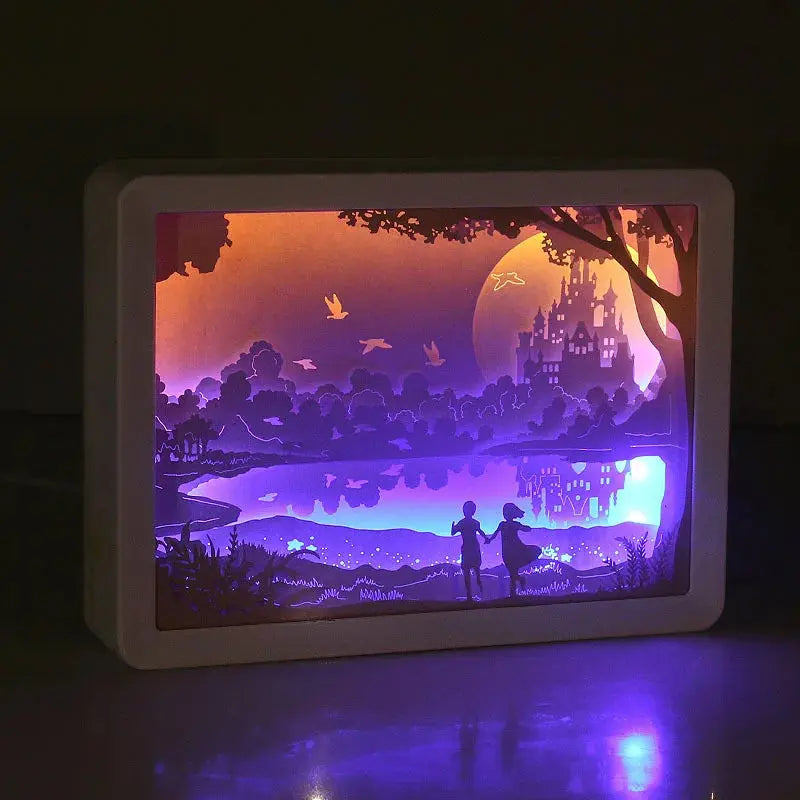 Howl's Moving Castle Anime Paper-Cut Light Decor - 3D Shadow Box Lamp