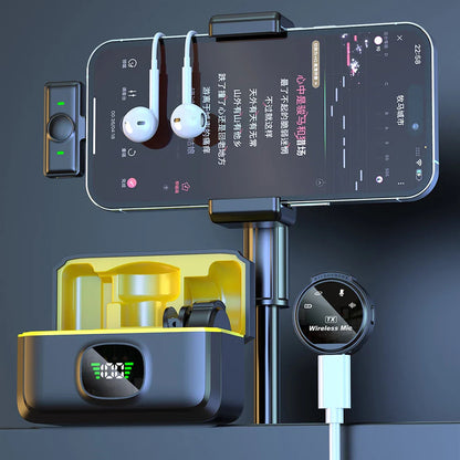 Wireless Lavalier Lapel Microphone for iPhone iPad Android Type-C Phone Live Game Recording Interview with Magnetic Clip Shop1104277410 Store
