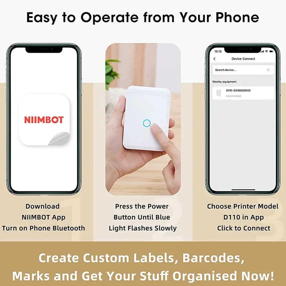 Niimbot D110 Portable Mini Printer Thermal Adhesive Sticker Label AliExpress