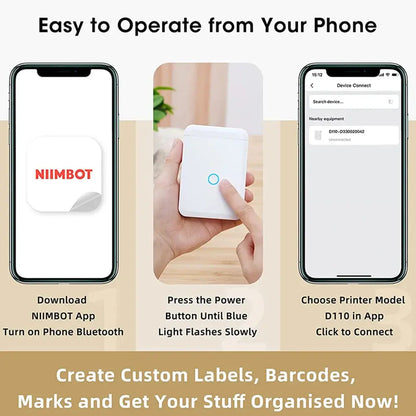 Niimbot D110 Portable Mini Printer Thermal Adhesive Sticker Label AliExpress