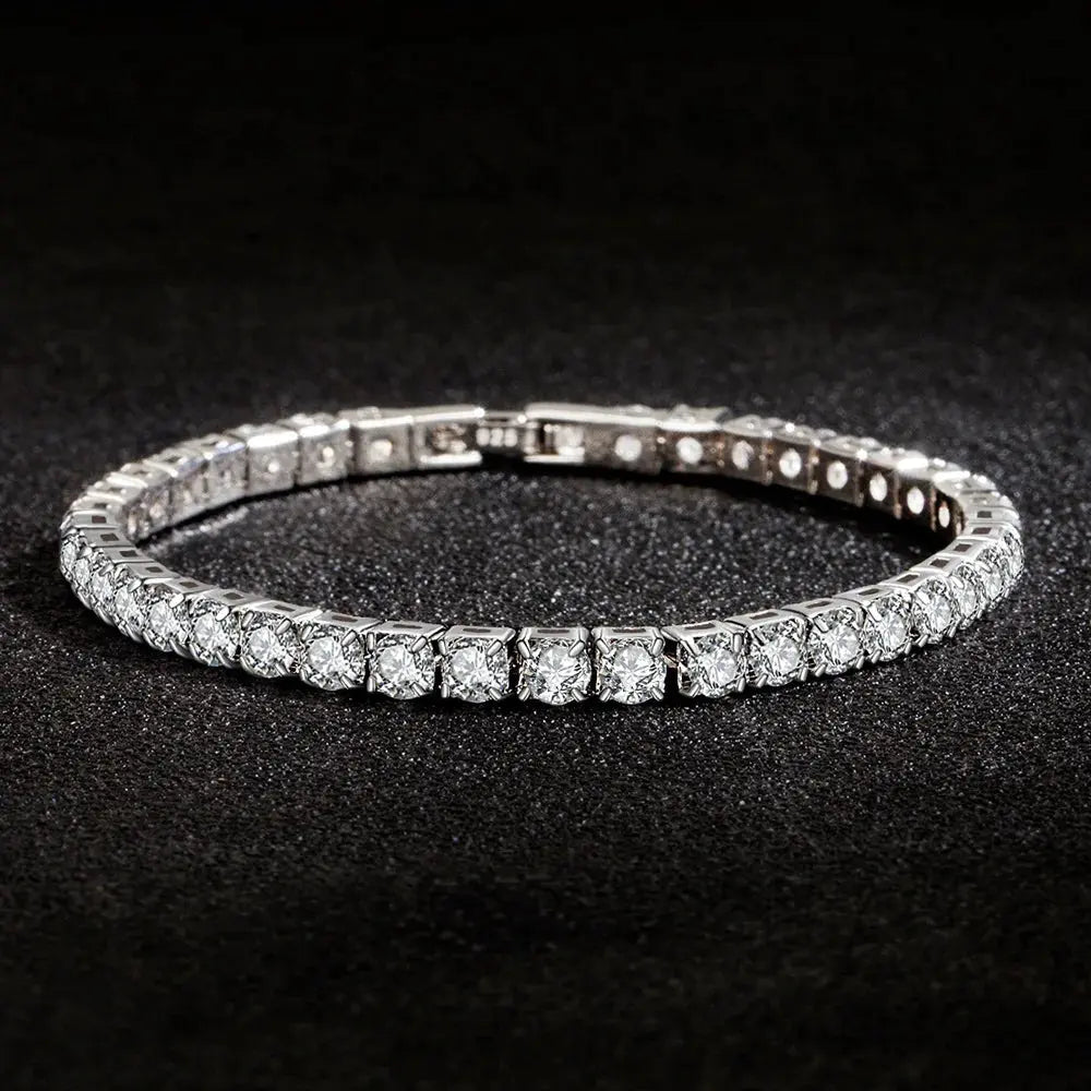  Lihong S925 Sterling Silver Bracelet Zirconia Tennis Ball Women