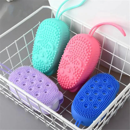 Silicone Body Scrubber Shower Exfoliating Scrub Sponge Bubble Bath