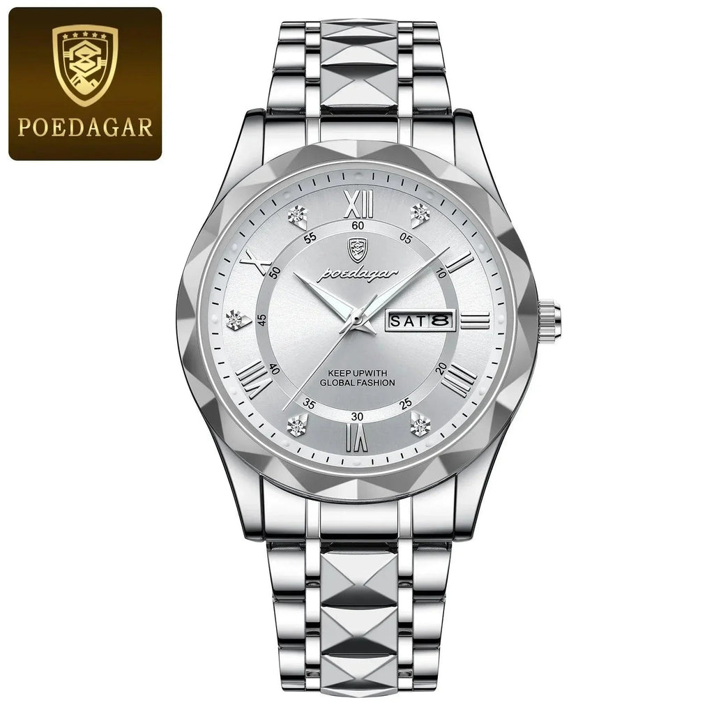 Luxury Business Watch Stylish Waterproof Luminous Timepiece POEDAGAR Official Store