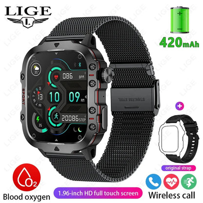 Smart Watch for Xiaomi Military GPS Tracker Men IP68 5ATM Outdoor Sports Fitness Tracker Health Monitor 1.96" BT Call Smartwatch LIGE SmartWatch Official Store