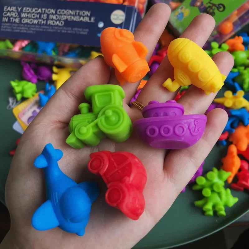 Kids Matching Game Learn Educational Toys Animal Cognition Rainbow Sort Fine Motor Training Montessori Sensory Puzzle Toy Gifts Kids Choice Store