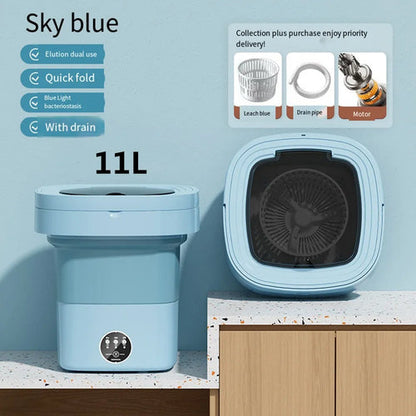 6L 11L Folding Portable Washing Machine Big Capacity with Spin Dryer AliExpress