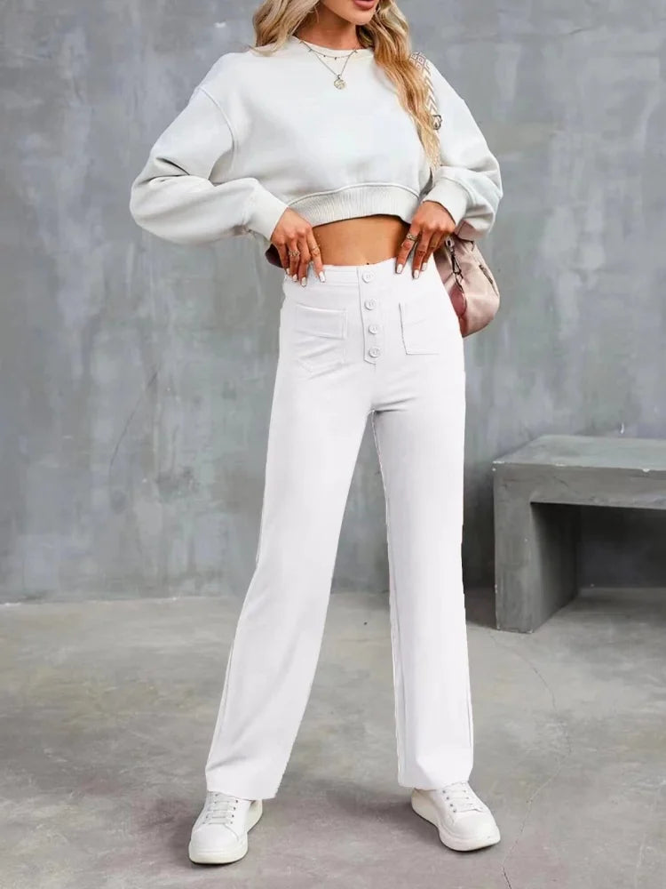 FlexCurve™ High-Waist Pants ✨ — Stretchy Comfort, Slim Fit