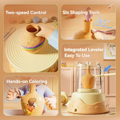DIY Kids Pottery Wheel Kit Sculpting Clay Tools Arts Supplies AliExpress