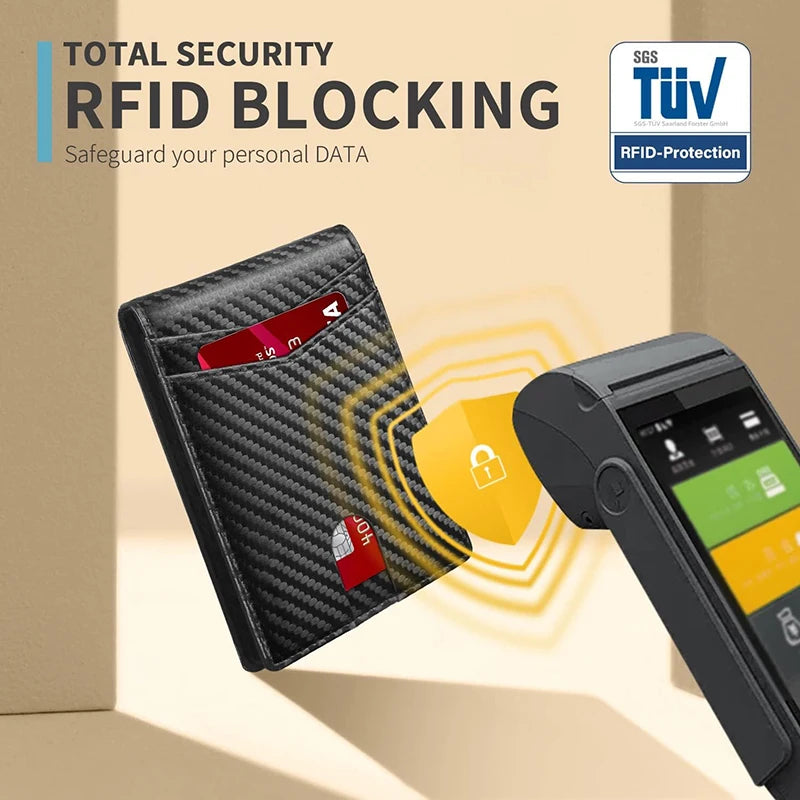 Sleek & Safe: Men's RFID Blocking Slim Wallet