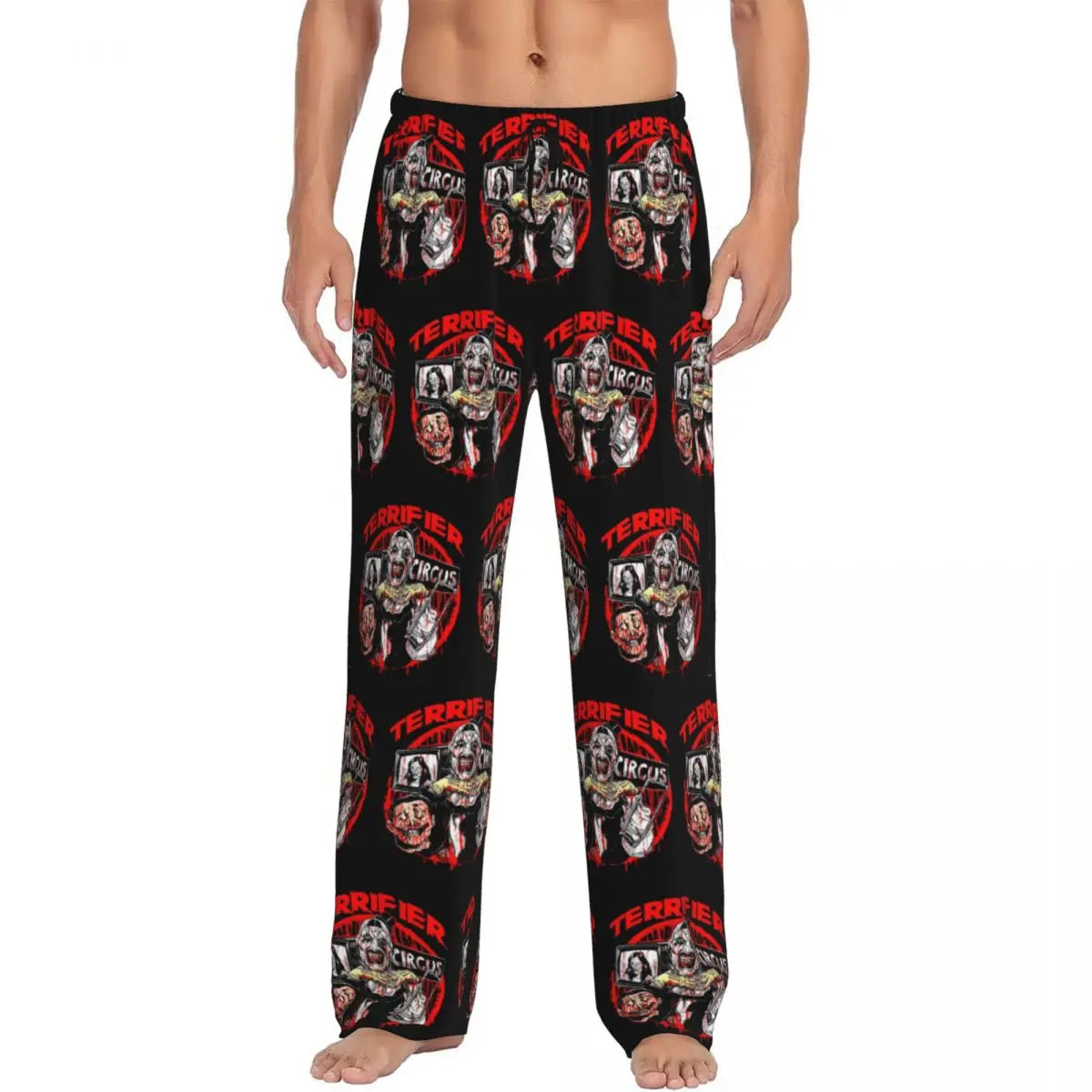 Custom Printed Horror T-Terrifiers Film Essential Pajama Pants Men Sleep Sleepwear Bottoms with Pockets