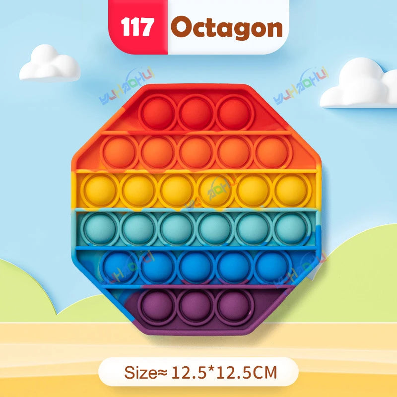 Rainbow Pop Push Bubblle Fidget Anti Stress Relief Toys for Adult Children Special Needs Sensory Toys Interactive Toys for Kids Stone's Store