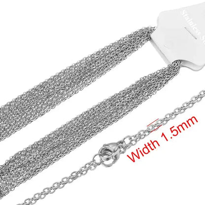 10pcs Stainless Steel Necklace Cuban Chains Hypoallergenic Rolo Link