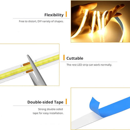 5V USB LED COB Touch Dimmer Light Strip - Flexible Diode Tape Stone's Store