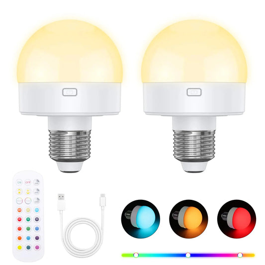 Glow Anywhere: Rechargeable Remote LED Bulb