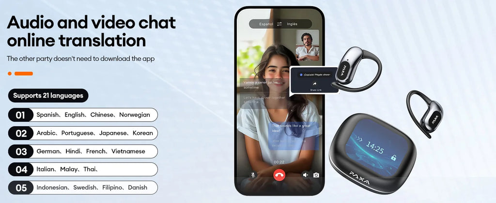 PAXA SpeakMate™ – AI Earbuds for 145 Languages