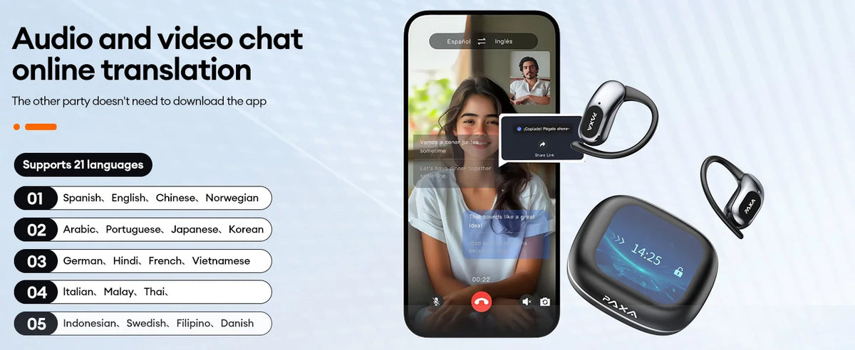 PAXA SpeakMate™ – AI Earbuds for 145 Languages