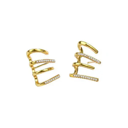 2024 premium light luxury four claw row earrings design sense