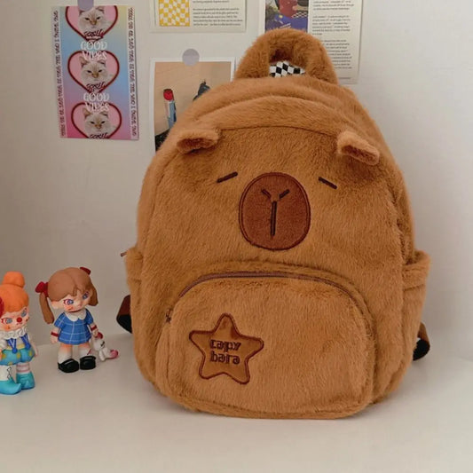 Funny Capybara Plush Backpack
