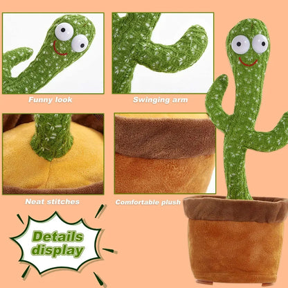A talking cactus toy that can be charged, recorded, and repeated. Suitable for Spanish, English, and Arabic  voice changer Shop1104086959 Store
