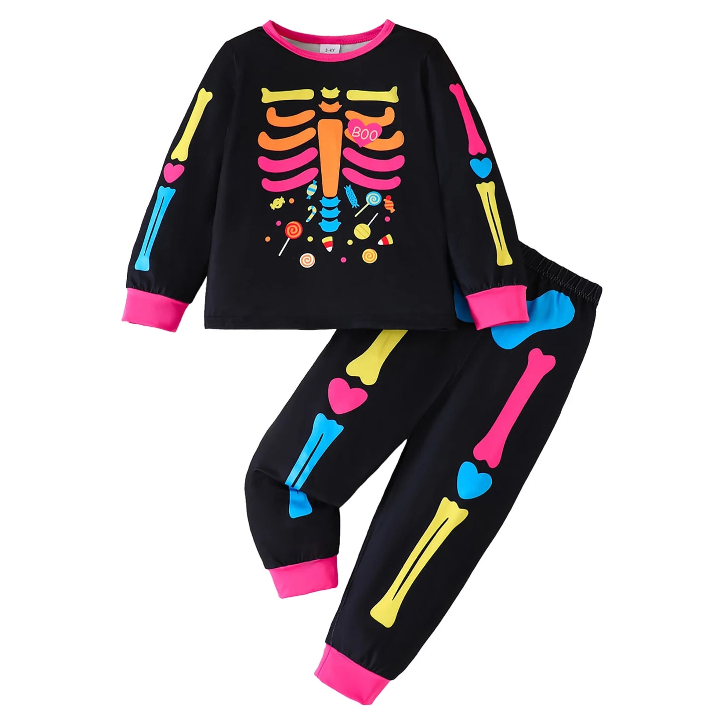 5t Boy Clothes Fall Boy Halloween Home Dress Pajamas Set Pumpkin Print Top Full Printed Pants Two Piece Set Boys 3 Years Clothes