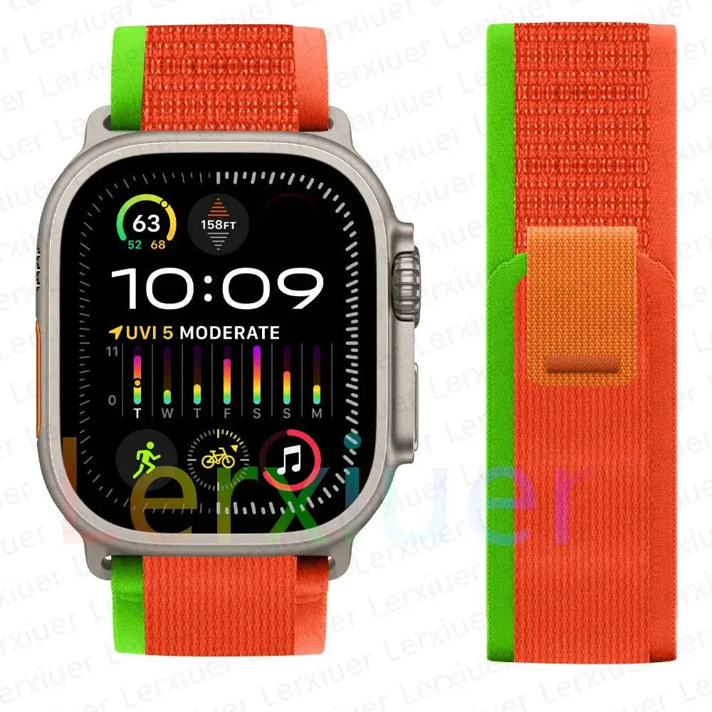 For Apple Watch Series 10 46mm Nylon Loop Magnetic Buckle Watch Band(Smoke Purple) Elegant-Straps Store