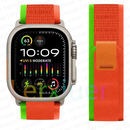 For Apple Watch Series 10 46mm Nylon Loop Magnetic Buckle Watch Band(Smoke Purple) Elegant-Straps Store