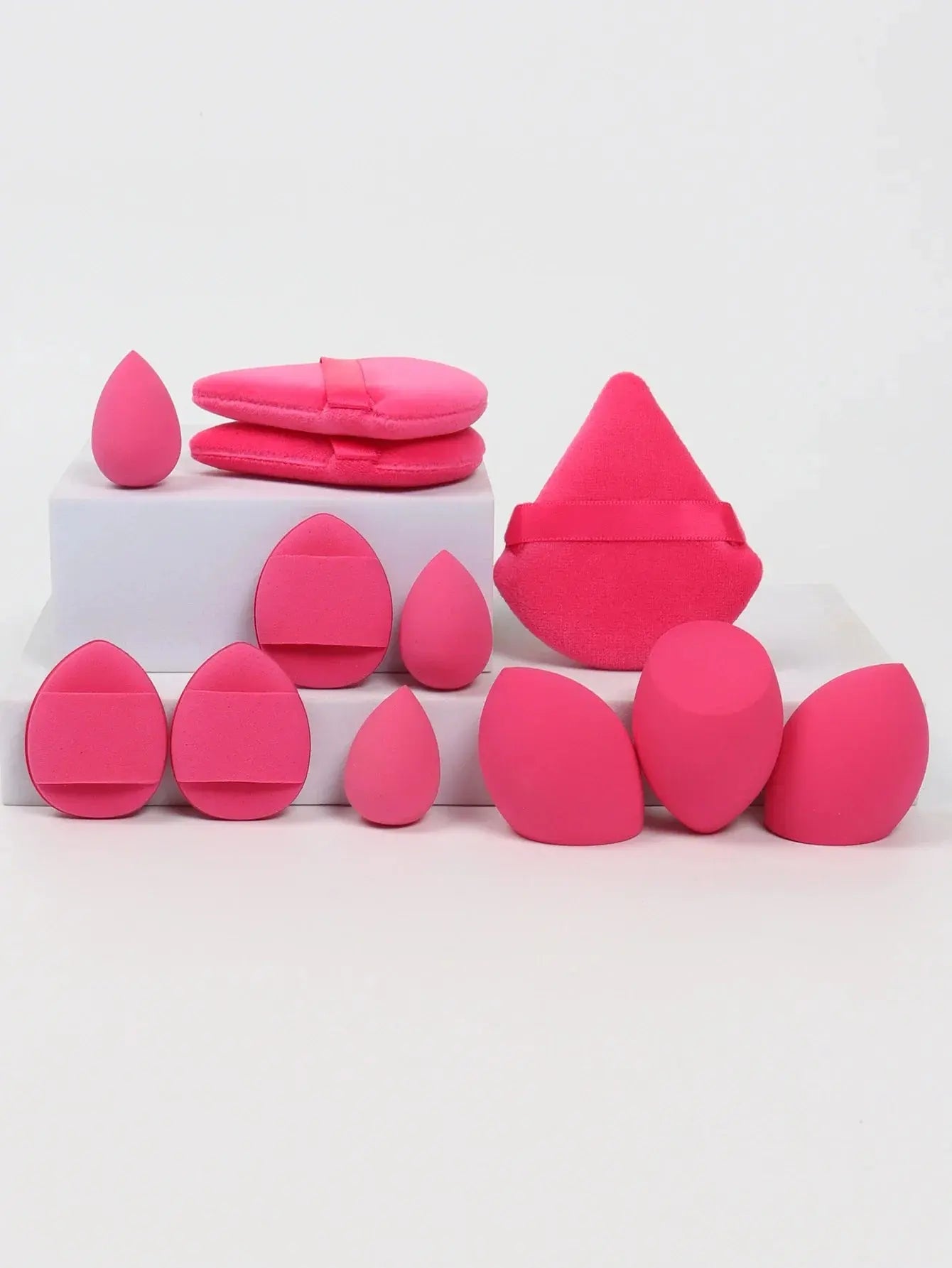 12-Piece All-Purpose Makeup Sponge Set, Made of 3 Loose Powder Puffs, 3 Mini Air Cushion Puffs, 3 Beauty Eggs and 3 Mini Beauty Shop Cherry Darling Store