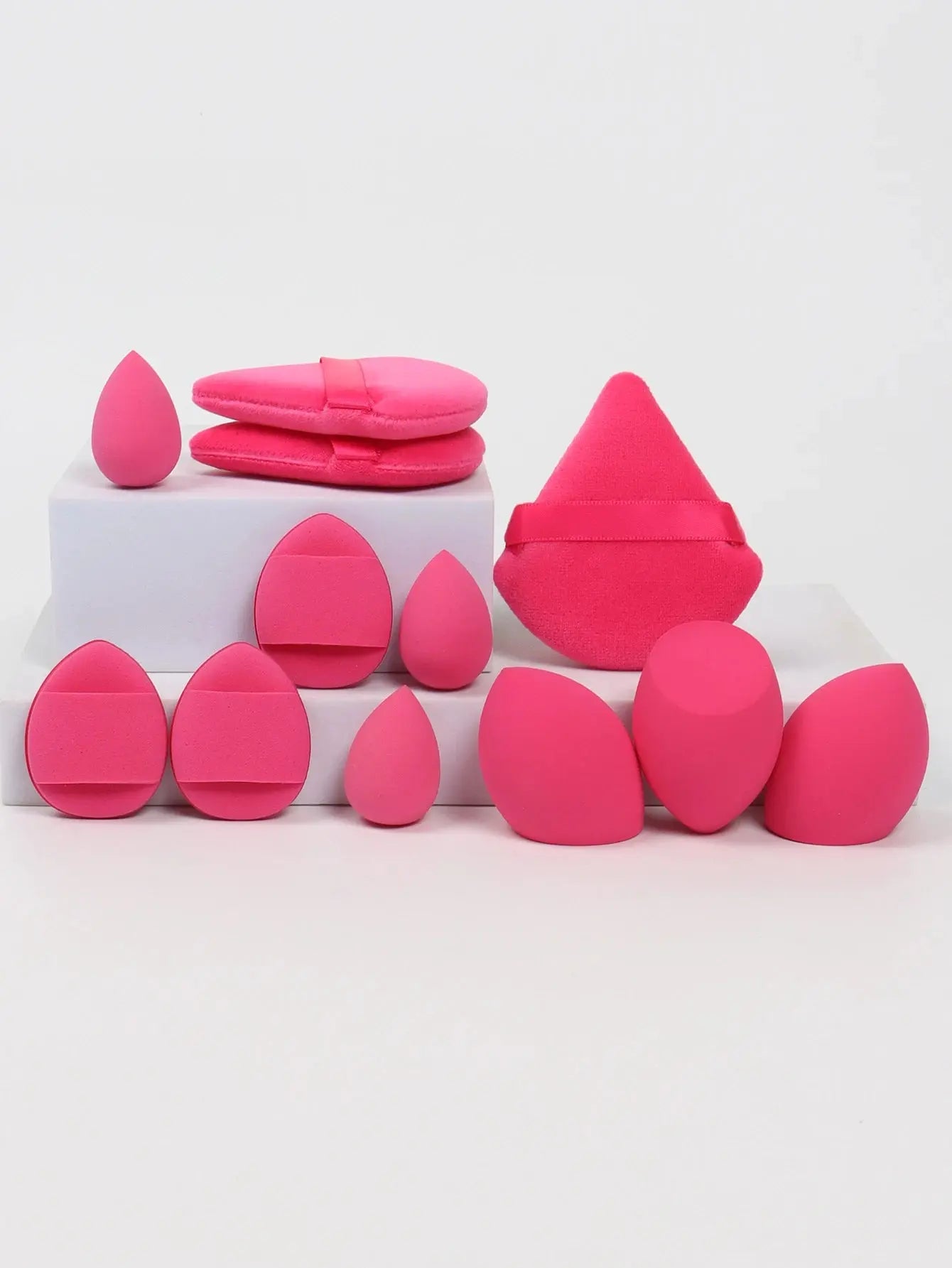 12-Piece All-Purpose Makeup Sponge Set, Made of 3 Loose Powder Puffs, 3 Mini Air Cushion Puffs, 3 Beauty Eggs and 3 Mini Beauty Shop Cherry Darling Store