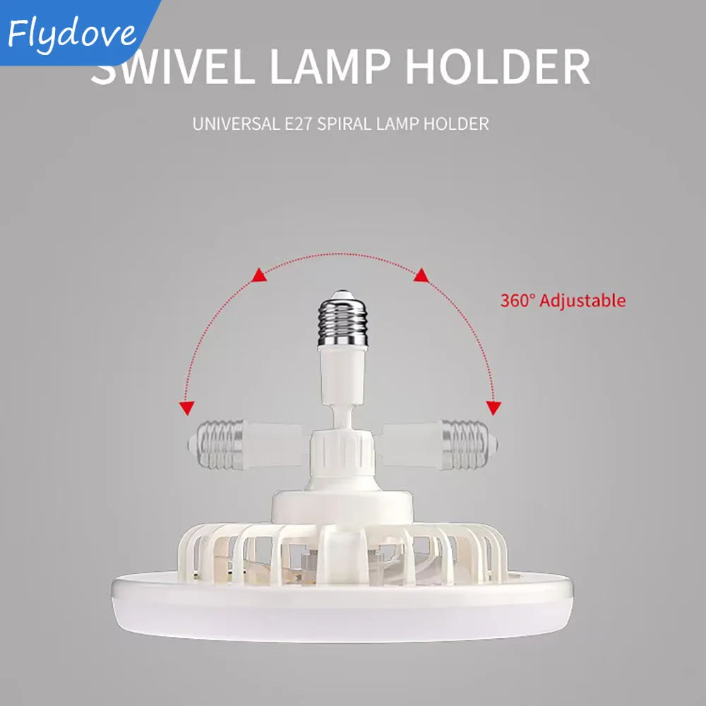 Remote Control Lighting Rotatable 3in1 Ceiling Fan Lamp E27 Converter Base Lighting Base for Bedroom Living Room LED Home Decor